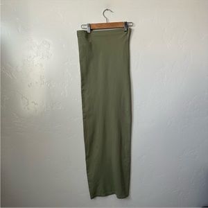 BABATON | Light Green Strapless Bodycon Midi Dress